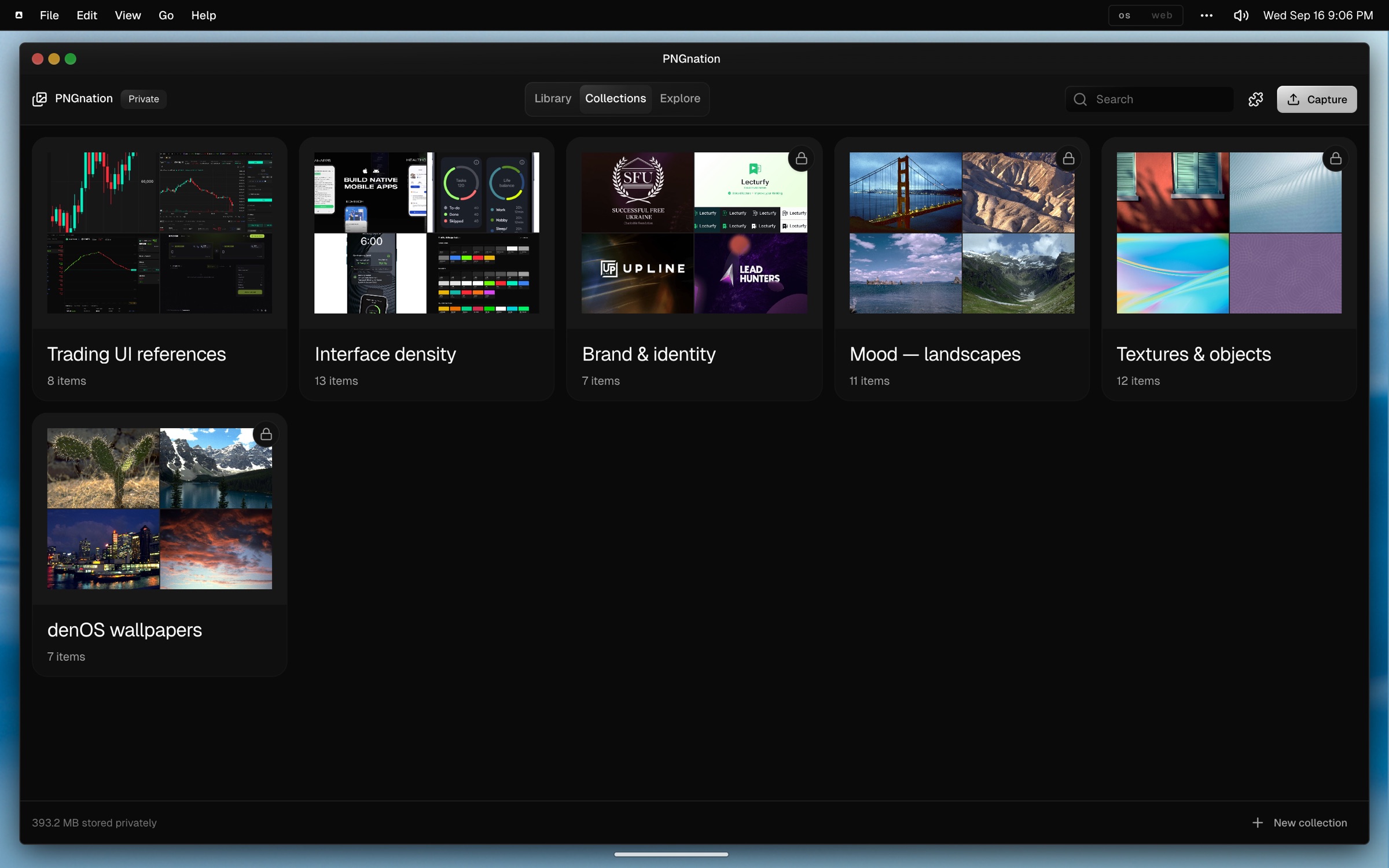 collections · private, unlisted or public