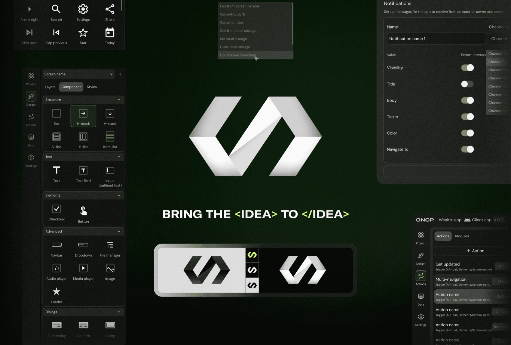 brand · bring the <idea> to </idea>